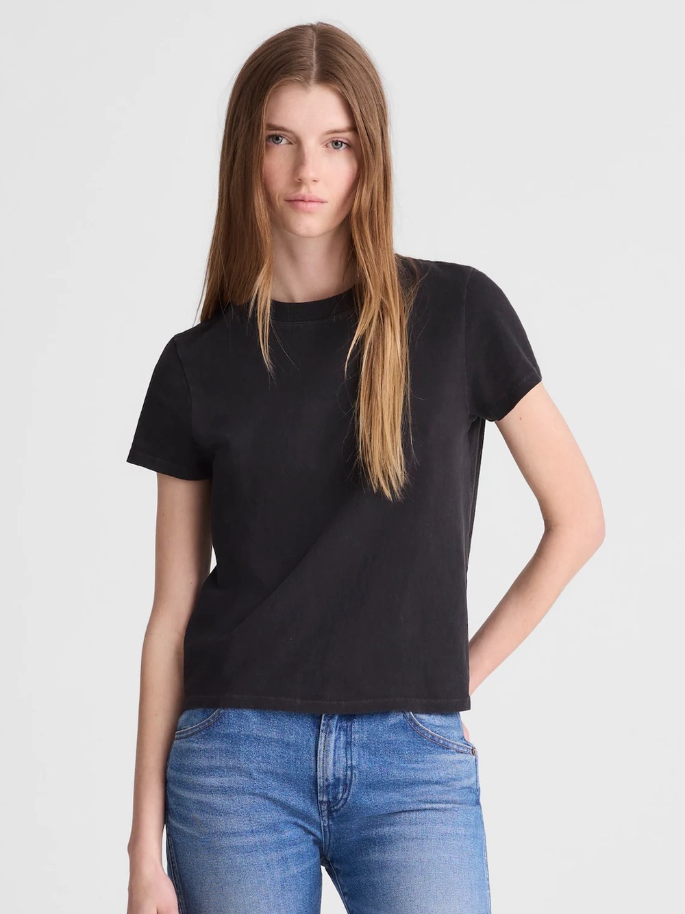 NWT Madewell The Relaxed Tee in Vintage Jersey Black Charcoal Size M